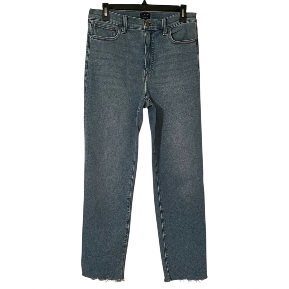 J. Crew Women’s Blue Light Wash High Rise Stovepipe Raw Hem Jeans Size 29